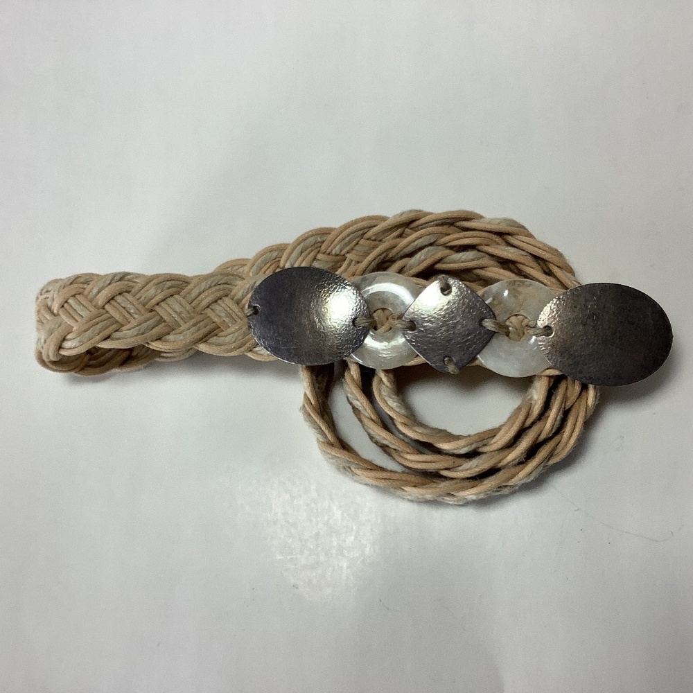 Vintage Marjorie Baer SF beige braided metal belt